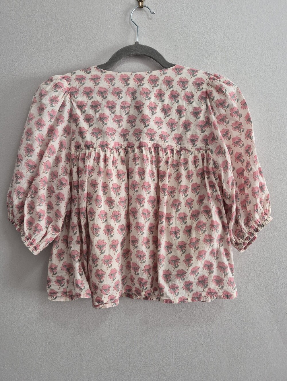 Emerson Fry Puff Isla Top Alma Organic Floral Block Print Size XS / Small - Picture 7 of 12